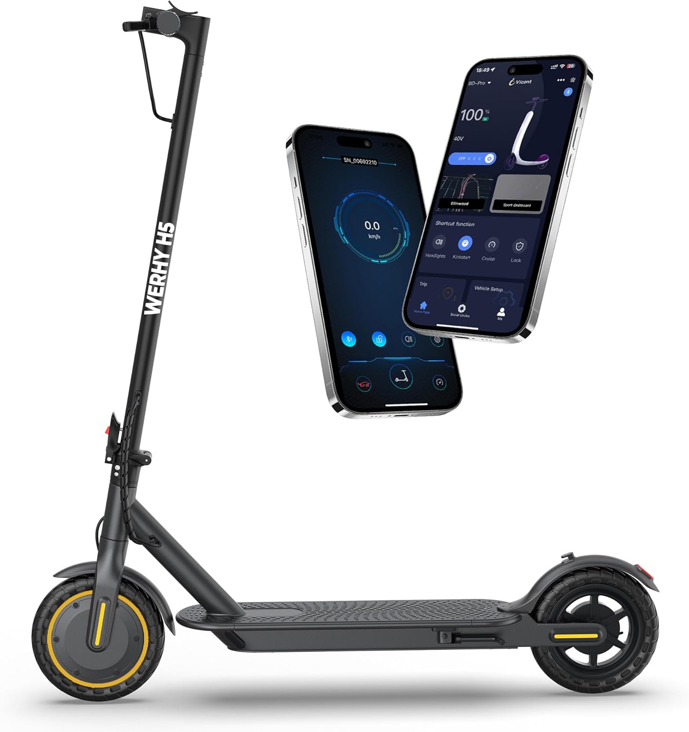 WERHY Electric Scooter, 350W Motor up to 18.6Mph, 10